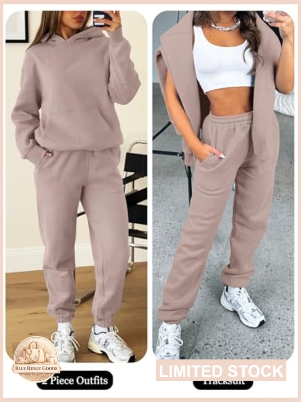 2 Piece Lounge Set Oversized Hoodie Jogger Sweatpants Y2K Tracksuit Sweatsuit - Picture 6 of 7